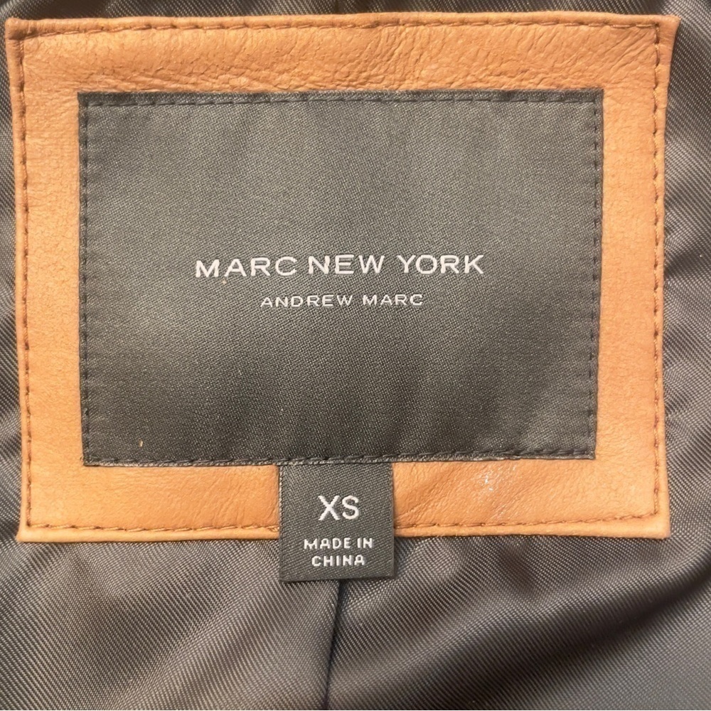 MARC New York by Andrew Marc Felix Leather Jacket size XS color whiskey/brown - Picture 5 of 15